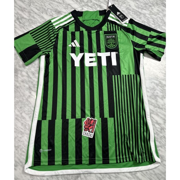 Adidas MLS Austin FC Home Jersey Las Voces Barcode Green Women Medium HU1381 250 - Picture 1 of 9